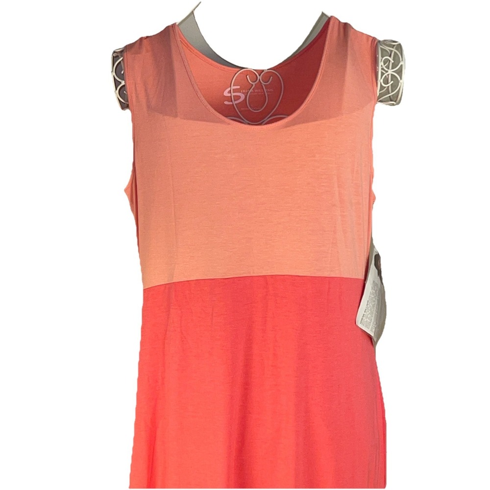 NWT "Serena Williams" Maxi Dress Women's L Pink Colorblock Beach Cover Up NEW
